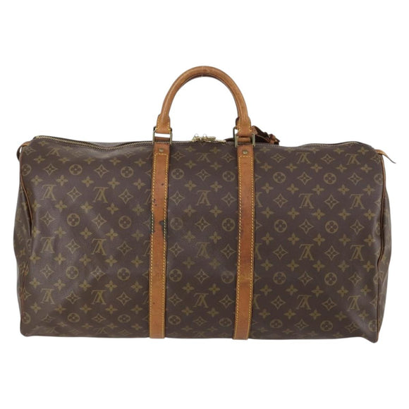 LOUIS VUITTON Monogram Keepall 55 Boston Bag M41424 LV Auth yk19654