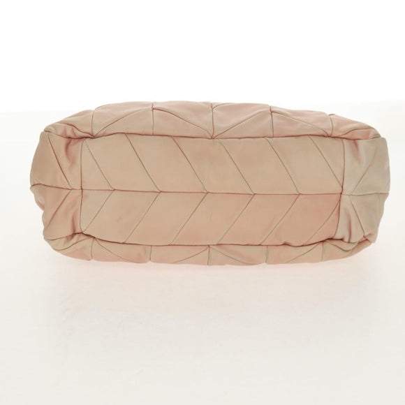 Miu Miu Chain Hand Bag Leather plastic 2way Pink Gold Auth yk19659