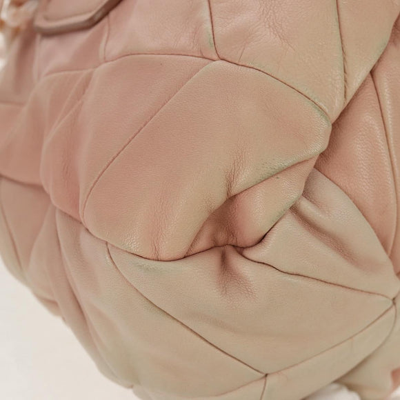 Miu Miu Chain Hand Bag Leather plastic 2way Pink Gold Auth yk19659