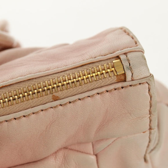 Miu Miu Chain Hand Bag Leather plastic 2way Pink Gold Auth yk19659