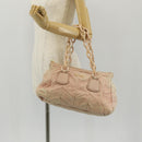 Miu Miu Chain Hand Bag Leather plastic 2way Pink Gold Auth yk19659-24