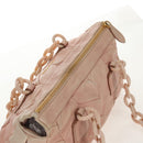 Miu Miu Chain Hand Bag Leather plastic 2way Pink Gold Auth yk19659-6