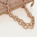 Miu Miu Chain Hand Bag Leather plastic 2way Pink Gold Auth yk19659-7