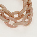 Miu Miu Chain Hand Bag Leather plastic 2way Pink Gold Auth yk19659-8