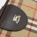 Burberrys Nova Check Boston Bag Canvas Beige Gold Auth yk19664-10