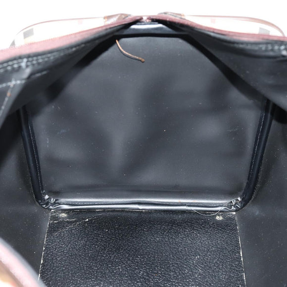 Burberrys Nova Check Boston Bag Canvas Beige Gold Auth yk19664