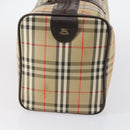 Burberrys Nova Check Boston Bag Canvas Beige Gold Auth yk19664-3