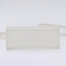 CELINE Hand Bag Leather 2way White Silver Auth yk19665-5