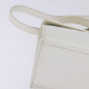 CELINE Hand Bag Leather 2way White Silver Auth yk19665-9