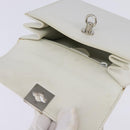 CELINE Hand Bag Leather 2way White Silver Auth yk19665-20