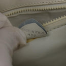 CELINE Hand Bag Leather 2way White Silver Auth yk19665-11