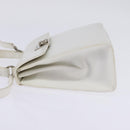 CELINE Hand Bag Leather 2way White Silver Auth yk19665-3