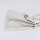 CELINE Hand Bag Leather 2way White Silver Auth yk19665-4