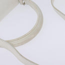 CELINE Hand Bag Leather 2way White Silver Auth yk19665-7