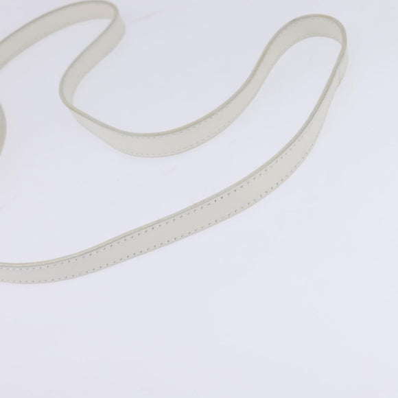 CELINE Hand Bag Leather 2way White Silver Auth yk19665