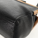 PRADA Gamaguchi Hand Bag Leather Black Gold Auth yk19666V-16