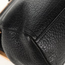 PRADA Gamaguchi Hand Bag Leather Black Gold Auth yk19666V-17