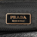 PRADA Gamaguchi Hand Bag Leather Black Gold Auth yk19666V-20