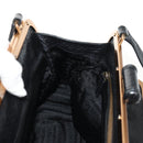 PRADA Gamaguchi Hand Bag Leather Black Gold Auth yk19666V-21