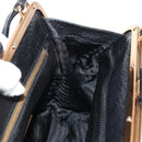 PRADA Gamaguchi Hand Bag Leather Black Gold Auth yk19666V-22