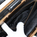 PRADA Gamaguchi Hand Bag Leather Black Gold Auth yk19666V-24