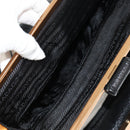 PRADA Gamaguchi Hand Bag Leather Black Gold Auth yk19666V-25