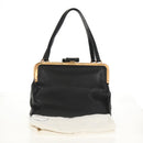 PRADA Gamaguchi Hand Bag Leather Black Gold Auth yk19666V-12