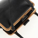 PRADA Gamaguchi Hand Bag Leather Black Gold Auth yk19666V-7