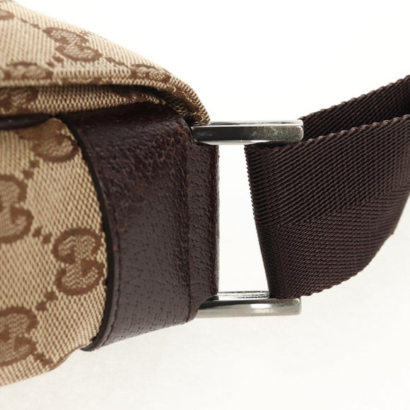 GUCCI GG Canvas Shoulder Bag Beige Silver 146236 Auth yk19669V