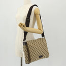 GUCCI GG Canvas Shoulder Bag Beige Silver 146236 Auth yk19669V-24