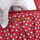 Miu Miu Matelasse Hand Bag Canvas 2way Red Gold Auth yk19675-18