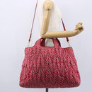 Miu Miu Matelasse Hand Bag Canvas 2way Red Gold Auth yk19675-29