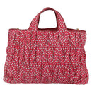 Miu Miu Matelasse Hand Bag Canvas 2way Red Gold Auth yk19675-2