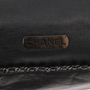 CHANEL Hobo Shoulder Bag Lamb Skin Black Silver CC Auth yk19676-17