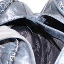 CHANEL Hobo Shoulder Bag Lamb Skin Black Silver CC Auth yk19676-21