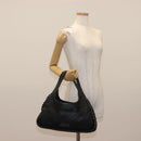 CHANEL Hobo Shoulder Bag Lamb Skin Black Silver CC Auth yk19676-24