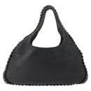 CHANEL Hobo Shoulder Bag Lamb Skin Black Silver CC Auth yk19676-2