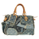 LOUIS VUITTON Monogram Denim Patchwork Speedy 30 Bag Blue M95380 Auth yk19687A-1