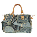 LOUIS VUITTON Monogram Denim Patchwork Speedy 30 Bag Blue M95380 Auth yk19687A-13
