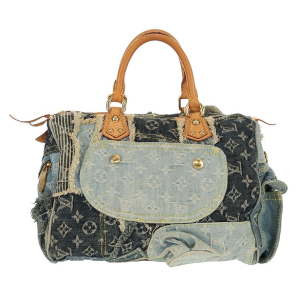 LOUIS VUITTON Monogram Denim Patchwork Speedy 30 Bag Blue M95380 Auth yk19687A