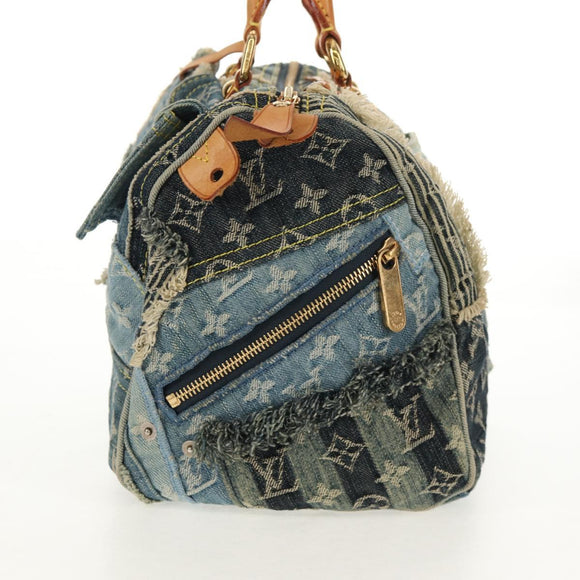 LOUIS VUITTON Monogram Denim Patchwork Speedy 30 Bag Blue M95380 Auth yk19687A