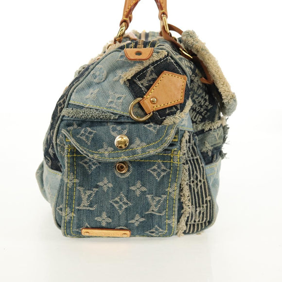LOUIS VUITTON Monogram Denim Patchwork Speedy 30 Bag Blue M95380 Auth yk19687A