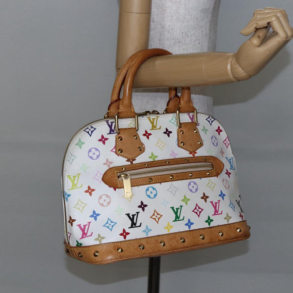 LOUIS VUITTON Monogram Multicolor Alma Hand Bag White M92647 LV Auth yk19689