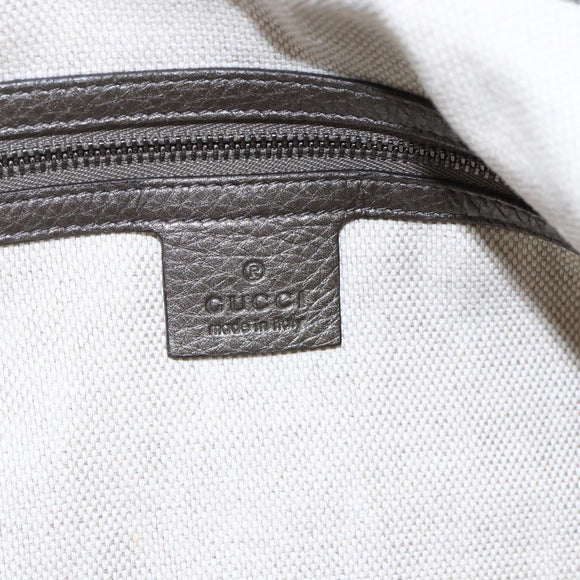 GUCCI Soho Chain Shoulder Bag Leather Silver tone 326706 Auth yk19690