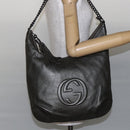 GUCCI Soho Chain Shoulder Bag Leather Silver tone 326706 Auth yk19690-21