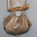 LOEWE Anagram Nappa Aire Hand Bag Leather Gold Tone Auth yk19696-20