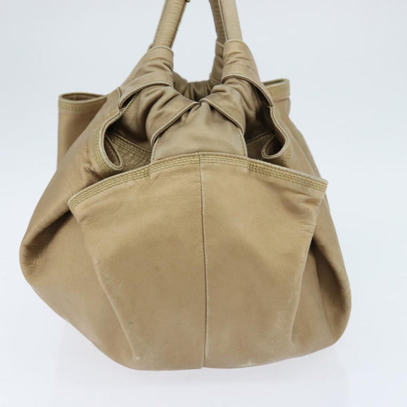 LOEWE Anagram Nappa Aire Hand Bag Leather Gold Tone Auth yk19696