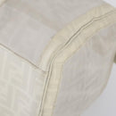 FENDI Zucca Mesh Boston Bag PVC White Silver Auth yk19697-9