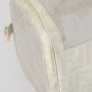 FENDI Zucca Mesh Boston Bag PVC White Silver Auth yk19697-14