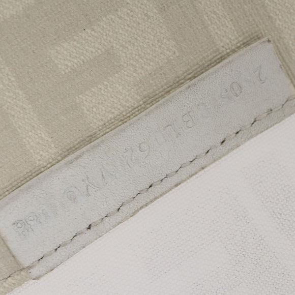 FENDI Zucca Mesh Boston Bag PVC White Silver Auth yk19697